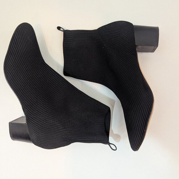 Joie Neely Black Stretch Knit Pull-On Bootie, Sz 10 - Picture 1 of 5